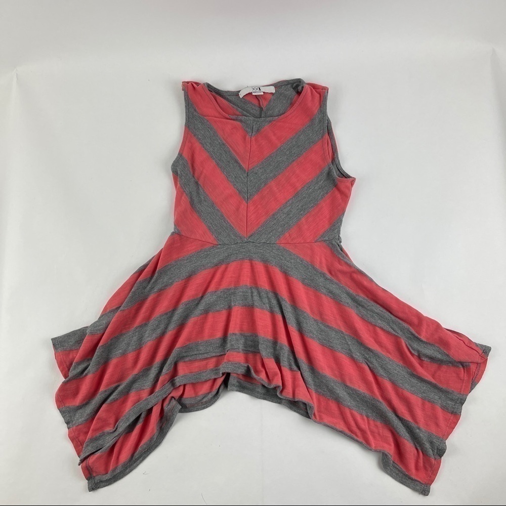 XXI Tank Top Womens Small Petite Pink Gray Chevron A Line Sleeveless